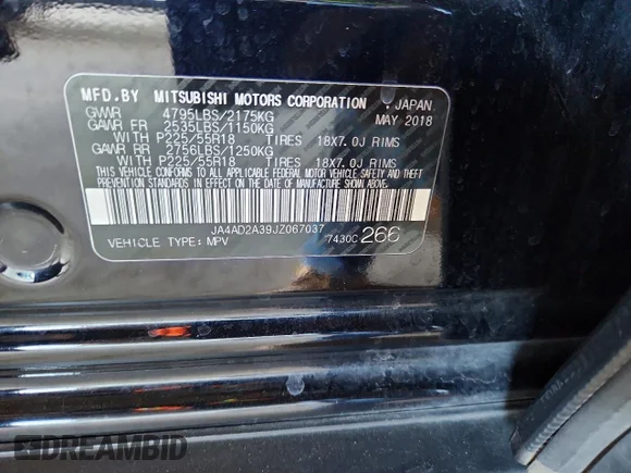 ✅ 2018 Mitsubishi Outlander ES • VIN: JA4AD2A39JZ067037 • Lot: 73612635. Wystawiony na Copart z przebiegiem 99 507 mil. Bezpłatny archiwum sprzedaży aukcyjnych z USA i szczegółowy raport historii pojazdu na DreamBid. Zdjęcie 13.