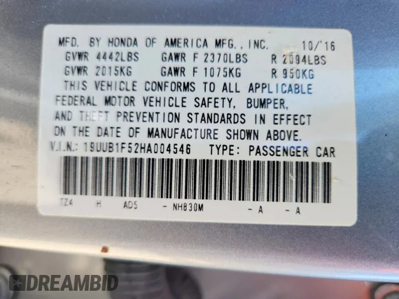 ✅ 2017 Acura TLX Technology • VIN: 19UUB1F52HA004546 • Lot: 59085686. Wystawiony na Copart z przebiegiem 112 682 mil. Bezpłatny archiwum sprzedaży aukcyjnych z USA i szczegółowy raport historii pojazdu na DreamBid. Zdjęcie 12.