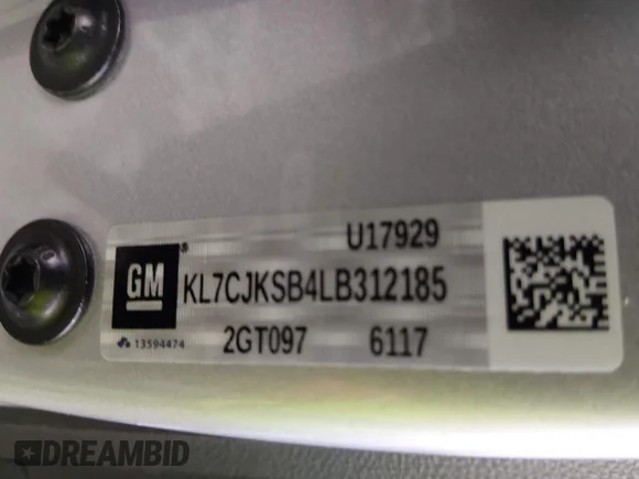 ✅ 2020 Chevrolet Trax LS • VIN: KL7CJKSB4LB312185 • Lot: 44256268. Listed on IAAI with 42,272 mi. Free auction sales archive from the USA and detailed vehicle history report at DreamBid. Image 9.