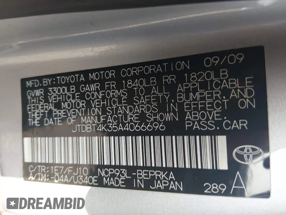 ✅ 2010 Toyota Yaris • VIN: JTDBT4K35A4066696 • Лот: 45502775. Опубліковано раніше на IAAI з пробігом 291 755 миль. Безкоштовний доступ до архіву аукціонних продажів зі США та докладний звіт про історію автомобіля на DreamBid. Зображення 9.
