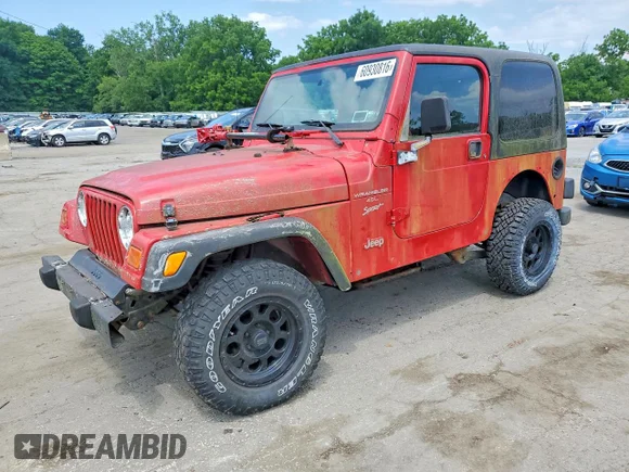 ✅ 2001 Jeep Wrangler Sport • VIN: 1J4FA49S41P327328 • Lot: 60930816. Listed on Copart with 154,323 mi. Free auction sales archive from the USA and detailed vehicle history report at DreamBid. Image 1.