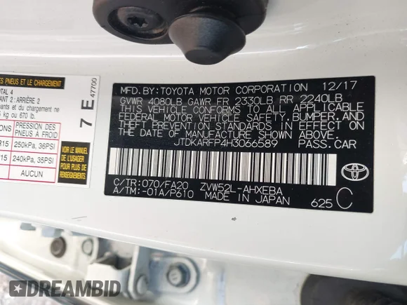 ✅ 2017 Toyota Prius Advanced • VIN: JTDKARFP4H3066589 • Лот: 43894883. Опубліковано раніше на IAAI з пробігом 128 629 миль. Безкоштовний доступ до архіву аукціонних продажів зі США та докладний звіт про історію автомобіля на DreamBid. Зображення 9.