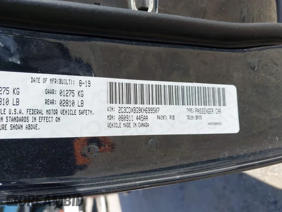 ✅ 2019 Dodge Charger SXT • VIN: 2C3CDXBG9KH699507 • Lot: 43665752. Listed on IAAI with 118,634 mi. Free auction sales archive from the USA and detailed vehicle history report at DreamBid. Image 9.