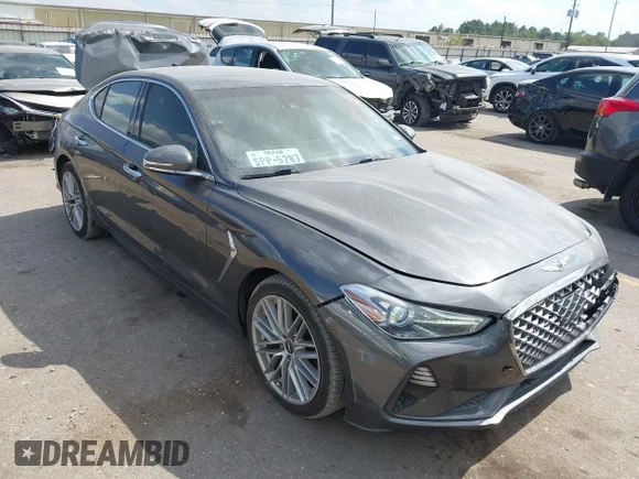 ✅ 2021 Genesis G70 2.0T • VIN: KMTG64LA3MU070293 • Lot: 43452014. Listed on IAAI with 64,297 mi. Free auction sales archive from the USA and detailed vehicle history report at DreamBid. Image 1.