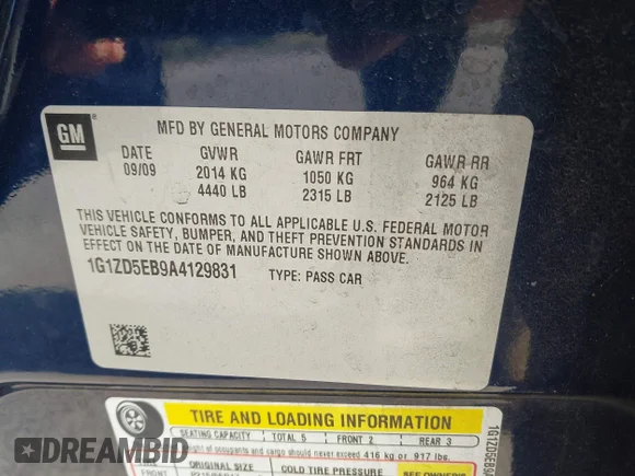 ✅ 2010 Chevrolet Malibu 2LT • VIN: 1G1ZD5EB9A4129831 • Lot: 43089572. Wystawiony na IAAI z przebiegiem 106 280 mil. Bezpłatny archiwum sprzedaży aukcyjnych z USA i szczegółowy raport historii pojazdu na DreamBid. Zdjęcie 9.