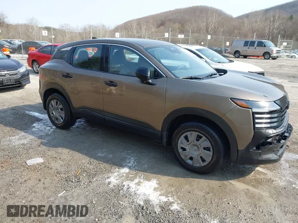 ✅ 2025 Nissan Kicks S • VIN: 3N8AP6BB5SL343933 • Lot: 44578665. Listed on IAAI with 14,626 mi. Free auction sales archive from the USA and detailed vehicle history report at DreamBid. Image 1.
