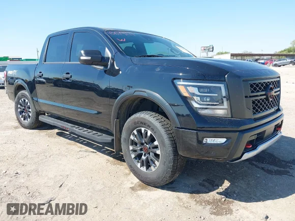 ✅ 2024 Nissan Titan Pro-4X • VIN: 1N6AA1ED0RN107551 • Лот: 43079771. Опубліковано раніше на IAAI з пробігом 9 935 миль. Безкоштовний доступ до архіву аукціонних продажів зі США та докладний звіт про історію автомобіля на DreamBid. Зображення 1.