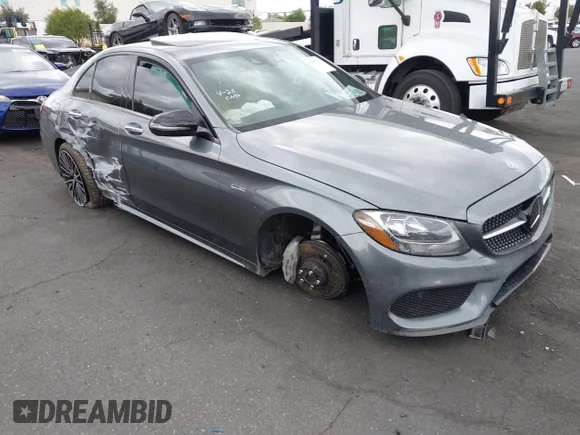 ✅ 2018 Mercedes-Benz C 43 AMG • VIN: 55SWF6EB1JU266683 • Лот: 45008293. Опубликован ранее на IAAI с пробегом 83 834 миль. Бесплатный доступ к архиву аукционных продаж из США и подробный отчёт об истории автомобиля на DreamBid. Изображение 1.
