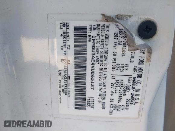 ✅ 1997 Ford Explorer XL • VIN: 1FMDU34E4VUB65137 • Lot: 42589034. Wystawiony na IAAI z przebiegiem 209 184 mil. Bezpłatny archiwum sprzedaży aukcyjnych z USA i szczegółowy raport historii pojazdu na DreamBid. Zdjęcie 9.