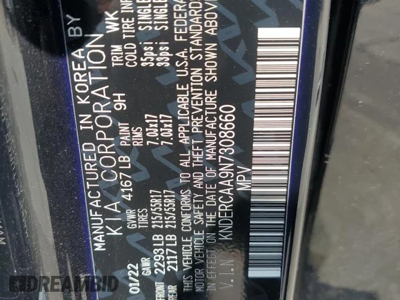 ✅ 2022 Kia Seltos EX • VIN: KNDERCAA9N7308660 • Лот: 60662455. Опубліковано раніше на Copart з пробігом 49 296 миль. Безкоштовний доступ до архіву аукціонних продажів зі США та докладний звіт про історію автомобіля на DreamBid. Зображення 13.