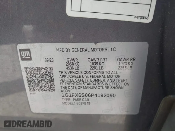 ✅ 2023 Chevrolet Bolt EV 2LT • VIN: 1G1FX6S06P4192090 • Lot: 45283966. Wystawiony na IAAI z przebiegiem 108 646 mil. Bezpłatny archiwum sprzedaży aukcyjnych z USA i szczegółowy raport historii pojazdu na DreamBid. Zdjęcie 9.