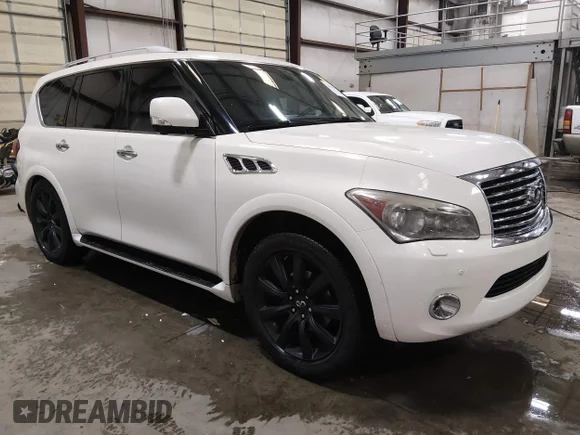 ✅ 2013 Infiniti QX56 • VIN: JN8AZ2NE5D9041532 • Lot: 44960362. Listed on IAAI with 198,925 mi. Free auction sales archive from the USA and detailed vehicle history report at DreamBid. Image 1.