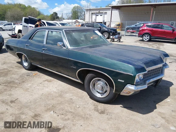 ✅ 1970 Chevrolet Impala • VIN: 164690Y132942 • Лот: 44871768. Опубликован ранее на IAAI с пробегом 2 129 миль. Бесплатный доступ к архиву аукционных продаж из США и подробный отчёт об истории автомобиля на DreamBid. Изображение 1.