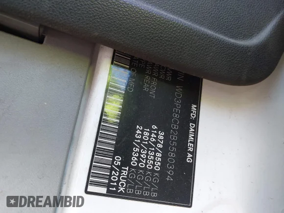 ✅ 2011 Mercedes-Benz Sprinter Cargo • VIN: WD3PE8CB2B5580394 • Лот: 44125566. Опубліковано раніше на IAAI з пробігом 354 700 миль. Безкоштовний доступ до архіву аукціонних продажів зі США та докладний звіт про історію автомобіля на DreamBid. Зображення 9.