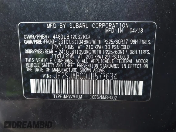 ✅ 2018 Subaru Forester • VIN: JF2SJABC0JH573634 • Лот: 44551369. Опубліковано раніше на IAAI з пробігом 183 854 миль. Безкоштовний доступ до архіву аукціонних продажів зі США та докладний звіт про історію автомобіля на DreamBid. Зображення 9.
