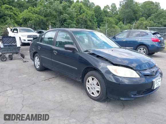 ✅ 2005 Honda Civic VP • VIN: 1HGES16395L009696 • Lot: 45413504. Wystawiony na IAAI z przebiegiem 92 470 mil. Bezpłatny archiwum sprzedaży aukcyjnych z USA i szczegółowy raport historii pojazdu na DreamBid. Zdjęcie 1.