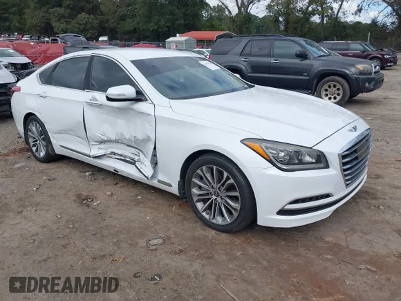 ✅ 2017 Genesis G80 3.8L • VIN: KMHGN4JE2HU187629 • Lot: 43373318. Listed on IAAI with 144,252 mi. Free auction sales archive from the USA and detailed vehicle history report at DreamBid. Image 1.