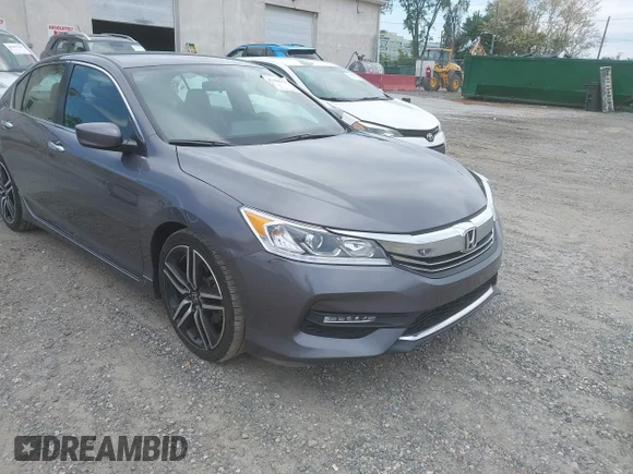✅ 2016 Honda Accord Sport • VIN: 1HGCR2F5XGA178019 • Lot: 45104750. Listed on IAAI with 61,584 mi. Free auction sales archive from the USA and detailed vehicle history report at DreamBid. Image 1.