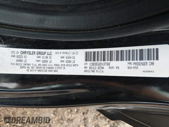 ✅ 2014 Chrysler 200 Touring • VIN: 1C3BCBEG2EN127302 • Lot: 45026505. Listed on IAAI with 48,580 mi. Free auction sales archive from the USA and detailed vehicle history report at DreamBid. Image 9.