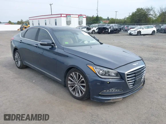 ✅ 2017 Genesis G80 3.8L • VIN: KMHGN4JE5HU172266 • Lot: 43287998. Listed on IAAI with 119,826 mi. Free auction sales archive from the USA and detailed vehicle history report at DreamBid. Image 1.