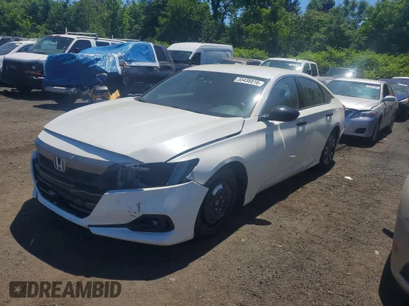 ✅ 2022 Honda Accord Sport • VIN: 1HGCV1F33NA091001 • Lot: 55438816. Wystawiony na Copart z przebiegiem 34 373 mil. Bezpłatny archiwum sprzedaży aukcyjnych z USA i szczegółowy raport historii pojazdu na DreamBid. Zdjęcie 1.