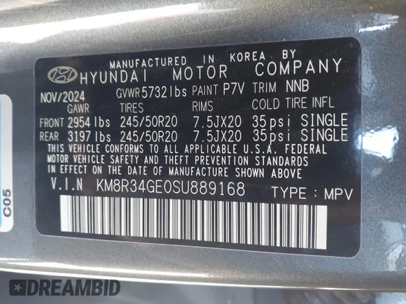 ✅ 2025 Hyundai Palisade XRT • VIN: KM8R34GE0SU889168 • Lot: 44109812. Wystawiony na IAAI z przebiegiem 9 484 mil. Bezpłatny archiwum sprzedaży aukcyjnych z USA i szczegółowy raport historii pojazdu na DreamBid. Zdjęcie 9.