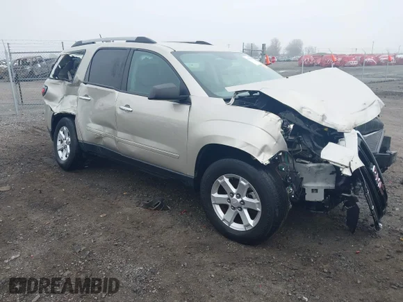 ✅ 2014 GMC Acadia SLE • VIN: 1GKKRPKD2EJ251468 • Lot: 43998168. Listed on IAAI with 112,822 mi. Free auction sales archive from the USA and detailed vehicle history report at DreamBid. Image 1.