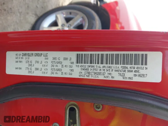 ✅ 2010 Dodge 1500 Sport • VIN: 1D7RB1CT9AS265167 • Lot: 43999484. Listed on IAAI with 139,454 mi. Free auction sales archive from the USA and detailed vehicle history report at DreamBid. Image 9.
