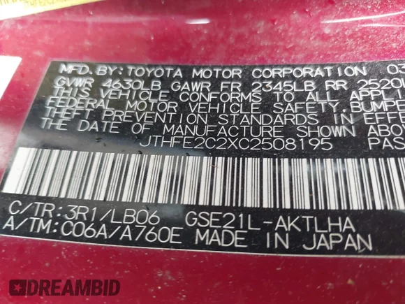 ✅ 2012 Lexus IS 350 C • VIN: JTHFE2C2XC2508195 • Лот: 44822682. Опубліковано раніше на IAAI з пробігом 91 030 миль. Безкоштовний доступ до архіву аукціонних продажів зі США та докладний звіт про історію автомобіля на DreamBid. Зображення 9.