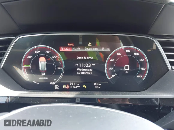 ✅ 2024 Audi Q8 e-tron Prestige • VIN: WA16ABGE6RB030782 • Lot: 42508042. Listed on IAAI with 9,511 mi. Free auction sales archive from the USA and detailed vehicle history report at DreamBid. Image 7.