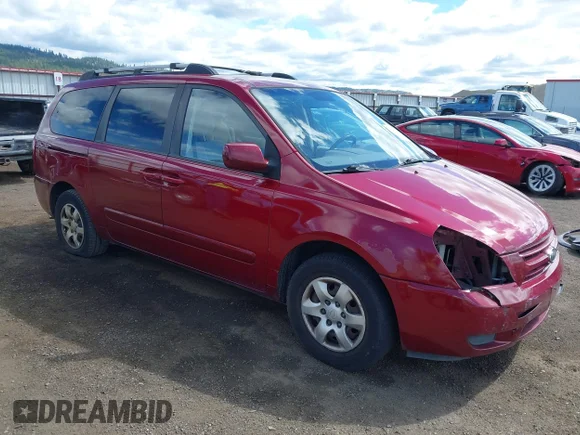 ✅ 2008 Kia Sedona LX • VIN: KNDMB233286265931 • Lot: 45287360. Wystawiony na IAAI z przebiegiem 186 177 mil. Bezpłatny archiwum sprzedaży aukcyjnych z USA i szczegółowy raport historii pojazdu na DreamBid. Zdjęcie 1.