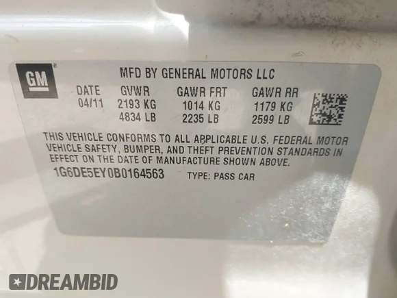 ✅ 2011 Cadillac CTS Luxury • VIN: 1G6DE5EY0B0164563 • Lot: 42747930. Wystawiony na IAAI z przebiegiem 200 186 mil. Bezpłatny archiwum sprzedaży aukcyjnych z USA i szczegółowy raport historii pojazdu na DreamBid. Zdjęcie 9.