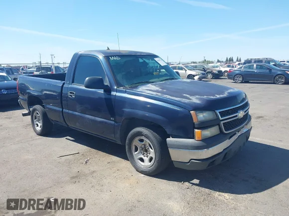✅ 2006 Chevrolet Silverado 1500 Work Truck • VIN: 1GCEC14X16Z118671 • Lot: 41707476. Listed on IAAI with 166,588 mi. Free auction sales archive from the USA and detailed vehicle history report at DreamBid. Image 1.