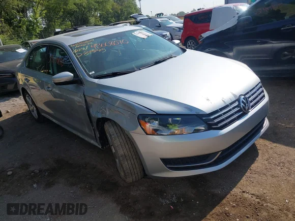 ✅ 2013 Volkswagen Passat SE • VIN: 1VWBN7A32DC081595 • Lot: 43008070. Listed on IAAI with 69,855 mi. Free auction sales archive from the USA and detailed vehicle history report at DreamBid. Image 1.