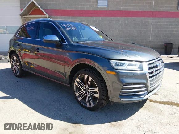 ✅ 2018 Audi SQ5 Premium Plus • VIN: WA1A4AFY0J2009843 • Lot: 44952488. Listed on IAAI with 152,260 mi. Free auction sales archive from the USA and detailed vehicle history report at DreamBid. Image 1.