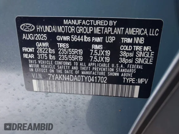 ✅ 2026 Hyundai Ioniq 5 SEL • VIN: 7YAKN4DA0TY041702 • Lot: 44038135. Wystawiony na IAAI z przebiegiem 494 mil. Bezpłatny archiwum sprzedaży aukcyjnych z USA i szczegółowy raport historii pojazdu na DreamBid. Zdjęcie 9.