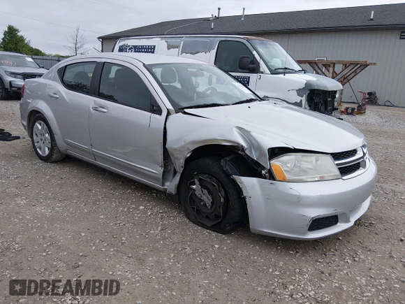 ✅ 2012 Dodge Avenger SE • VIN: 1C3CDZAB4CN253100 • Lot: 45187184. Listed on IAAI with 150,356 mi. Free auction sales archive from the USA and detailed vehicle history report at DreamBid. Image 1.