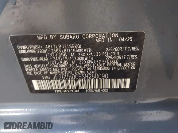 ✅ 2025 Subaru Crosstrek Premium • VIN: JF2GUHDC5SH280090 • Лот: 44592799. Опубликован ранее на IAAI с пробегом 10 848 миль. Бесплатный доступ к архиву аукционных продаж из США и подробный отчёт об истории автомобиля на DreamBid. Изображение 9.
