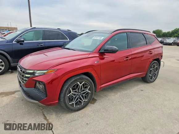 ✅ 2023 Hyundai Tucson N Line • VIN: KM8JF3AE0PU206061 • Lot: 55161156. Wystawiony na Copart z przebiegiem 59 880 mil. Bezpłatny archiwum sprzedaży aukcyjnych z USA i szczegółowy raport historii pojazdu na DreamBid. Zdjęcie 1.