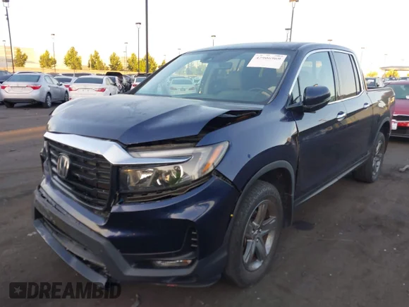 ✅ 2022 Honda Ridgeline RTL-E • VIN: 5FPYK3F74NB033148 • Лот: 42906969. Опубликован ранее на IAAI с пробегом Не указан. Бесплатный доступ к архиву аукционных продаж из США и подробный отчёт об истории автомобиля на DreamBid. Изображение 2.