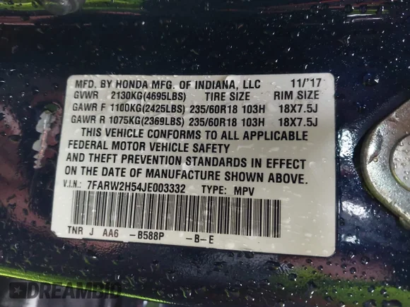 ✅ 2018 Honda CR-V EX • VIN: 7FARW2H54JE003332 • Lot: 44470229. Wystawiony na IAAI z przebiegiem 95 540 mil. Bezpłatny archiwum sprzedaży aukcyjnych z USA i szczegółowy raport historii pojazdu na DreamBid. Zdjęcie 9.