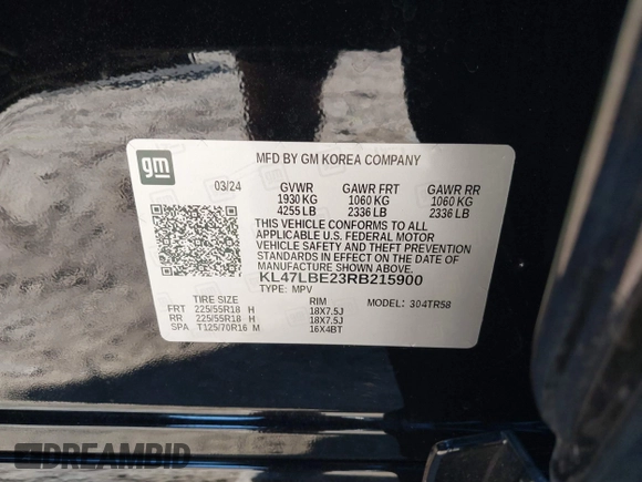 ✅ 2024 Buick Envista Sport Touring • VIN: KL47LBE23RB215900 • Lot: 41298310. Listed on IAAI with Not provided. Free auction sales archive from the USA and detailed vehicle history report at DreamBid. Image 9.