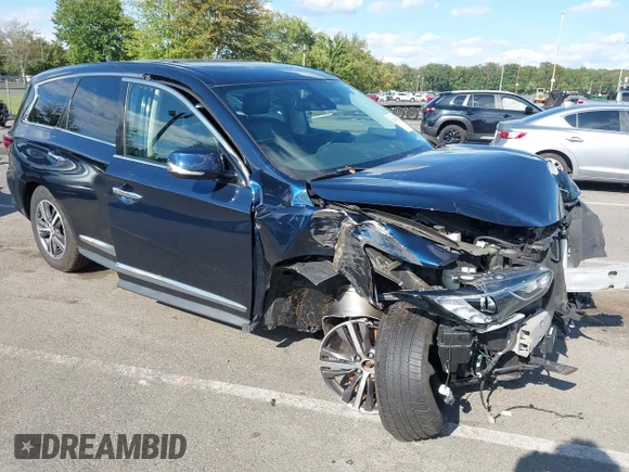 ✅ 2019 Infiniti QX60 Luxe • VIN: 5N1DL0MM6KC558891 • Lot: 43288917. Listed on IAAI with 95,842 mi. Free auction sales archive from the USA and detailed vehicle history report at DreamBid. Image 1.
