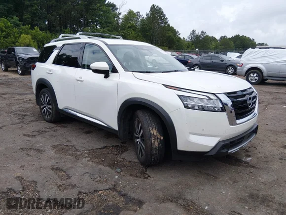 ✅ 2024 Nissan Pathfinder Platinum • VIN: 5N1DR3DH0RC290997 • Lot: 45134570. Listed on IAAI with 16,684 mi. Free auction sales archive from the USA and detailed vehicle history report at DreamBid. Image 1.