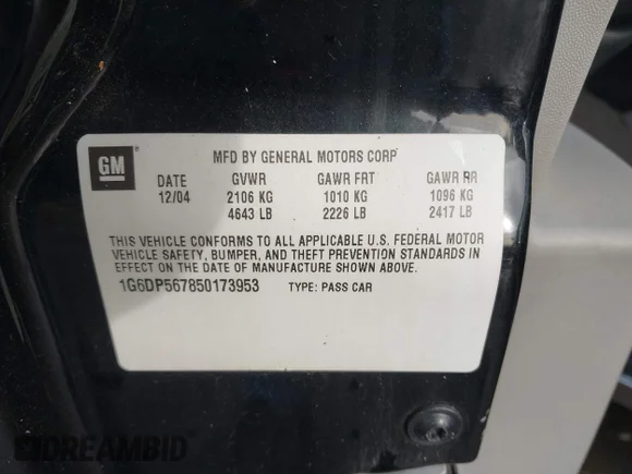 ✅ 2005 Cadillac CTS • VIN: 1G6DP567850173953 • Lot: 44233590. Listed on IAAI with 98,289 mi. Free auction sales archive from the USA and detailed vehicle history report at DreamBid. Image 9.