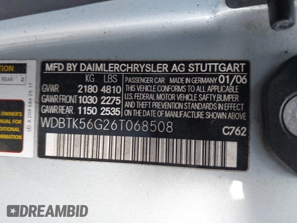 ✅ 2006 Mercedes-Benz CLK 350 • VIN: WDBTK56G26T068508 • Lot: 44121076. Wystawiony na IAAI z przebiegiem 196 240 mil. Bezpłatny archiwum sprzedaży aukcyjnych z USA i szczegółowy raport historii pojazdu na DreamBid. Zdjęcie 9.