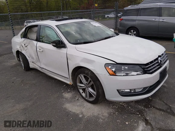 ✅ 2012 Volkswagen Passat SEL Premium • VIN: 1VWCM7A39CC096763 • Lot: 45028212. Listed on IAAI with 127,762 mi. Free auction sales archive from the USA and detailed vehicle history report at DreamBid. Image 1.