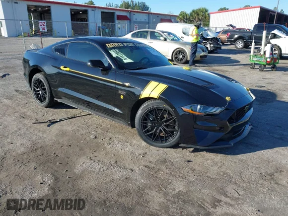 ✅ 2022 Ford Mustang GT • VIN: 1FA6P8CF2N5149191 • Lot: 44091891. Listed on IAAI with 27,029 mi. Free auction sales archive from the USA and detailed vehicle history report at DreamBid. Image 1.
