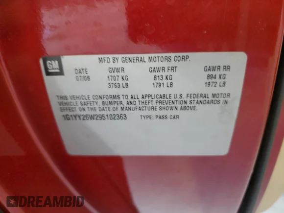 ✅ 2009 Chevrolet Corvette 4LT • VIN: 1G1YY26W295102363 • Лот: 46812415. Опубликован ранее на Copart с пробегом 97 906 миль. Бесплатный доступ к архиву аукционных продаж из США и подробный отчёт об истории автомобиля на DreamBid. Изображение 15.