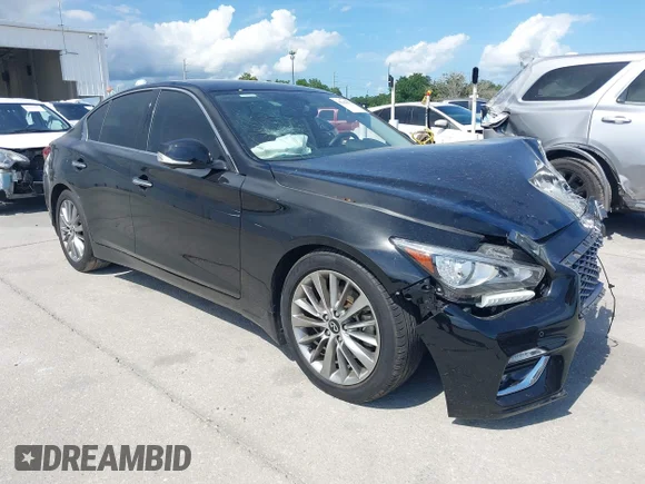 ✅ 2024 Infiniti Q50 Luxe • VIN: JN1EV7BP1RM601162 • Лот: 45168075. Опубликован ранее на IAAI с пробегом 37 651 миль. Бесплатный доступ к архиву аукционных продаж из США и подробный отчёт об истории автомобиля на DreamBid. Изображение 1.